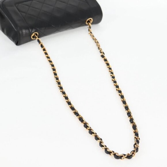 CHANEL Matelasse Chain Shoulder Bag Lamb Skin Black Gold CC Auth kk453A - Picture 8 of 16